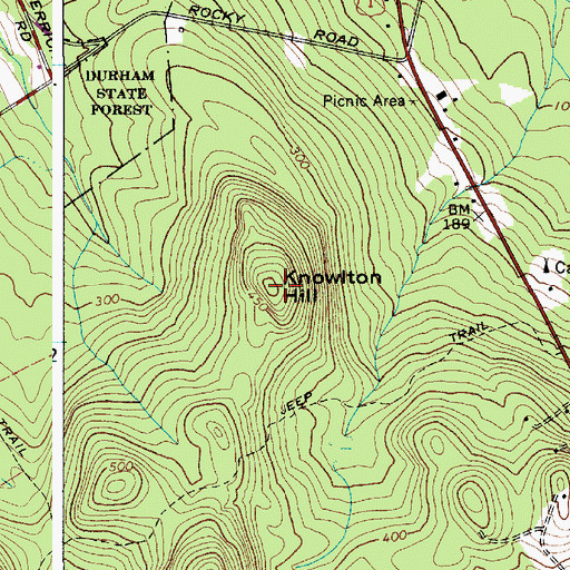 Topographic Map of Knowlton Hill, ME