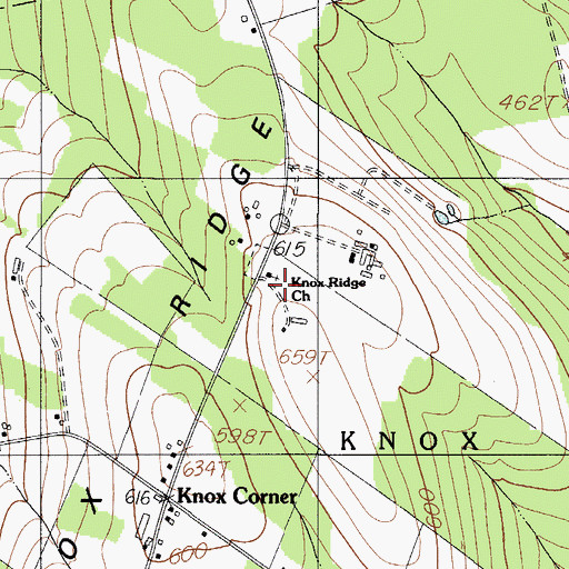 Topographic Map of Knox Ridge Church, ME