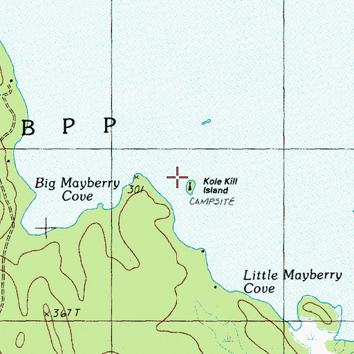 Topographic Map of Kole Kill Island, ME