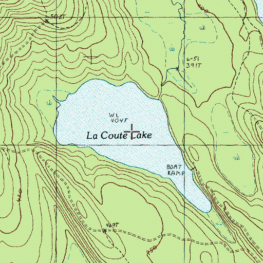 Topographic Map of LaCoute Lake, ME