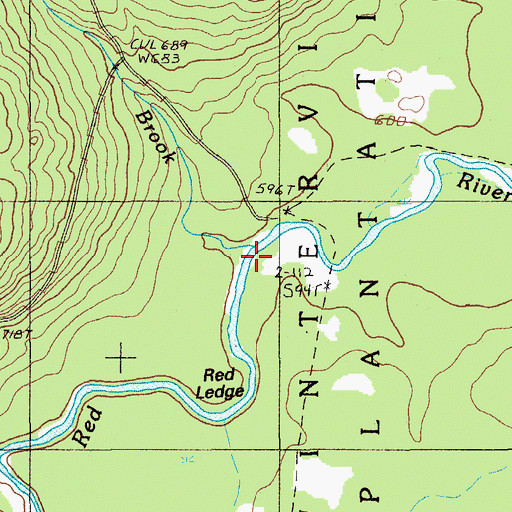 Topographic Map of Labbe Brook, ME