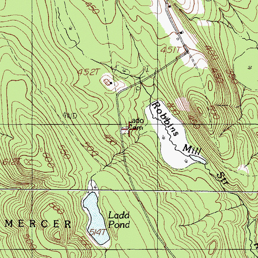 Topographic Map of Lado Cemetery, ME