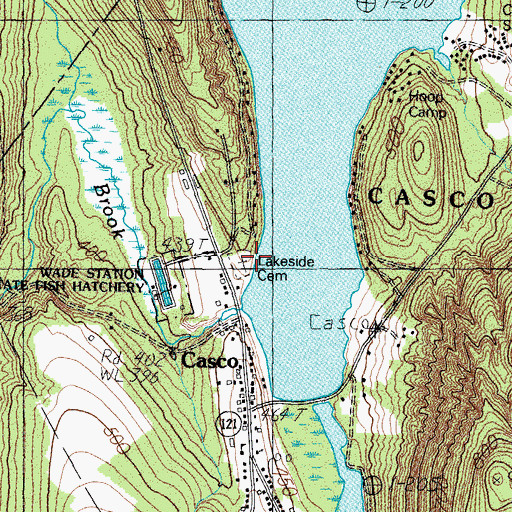 Topographic Map of Lakeside Cemetery, ME