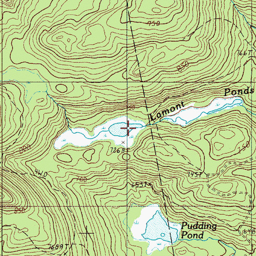 Topographic Map of Lamont Ponds, ME