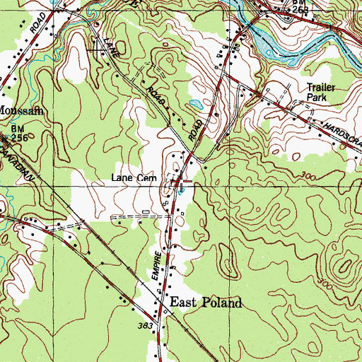 Topographic Map of Lane Cemetery, ME
