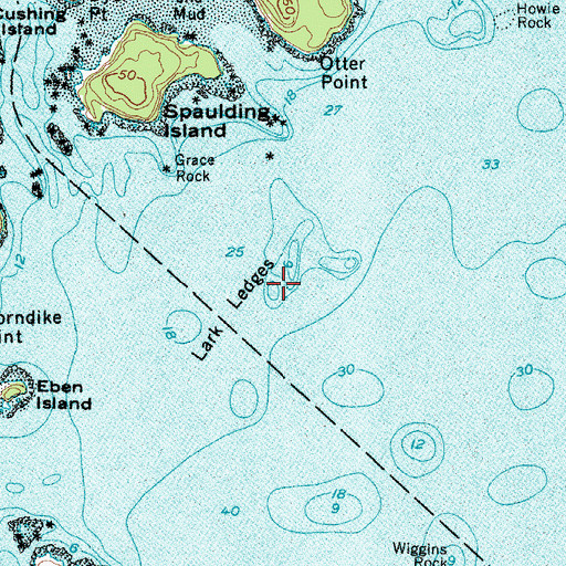 Topographic Map of Lark Ledges, ME