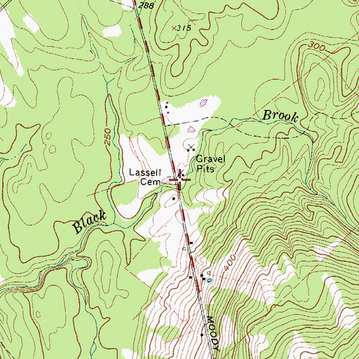 Topographic Map of Lassell Cemetery, ME