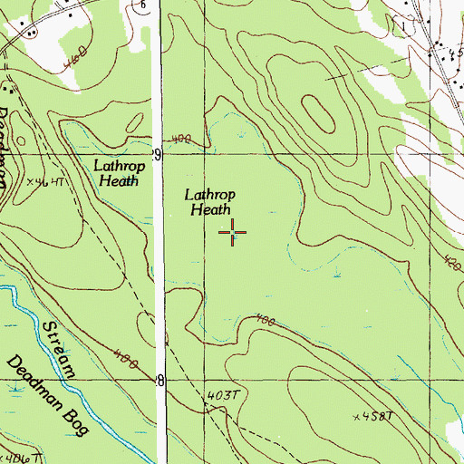 Topographic Map of Lathrop Heath, ME