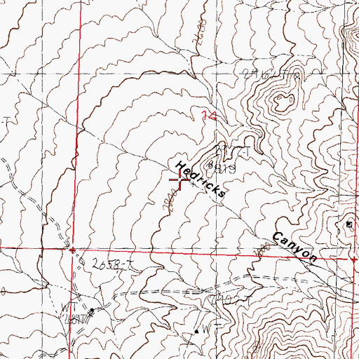Topographic Map of Hedricks Canyon, AZ