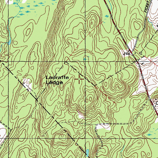 Topographic Map of Lauraffe Ledge, ME
