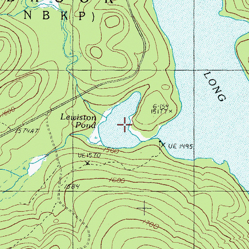 Topographic Map of Lewiston Pond, ME