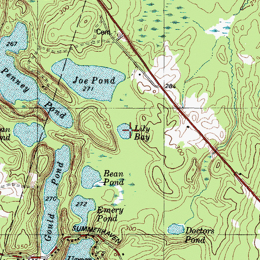 Topographic Map of Lily Bay, ME