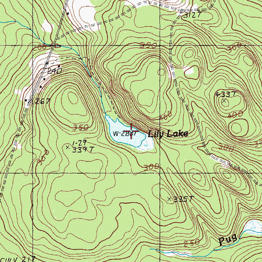 Topographic Map of Lily Lake, ME