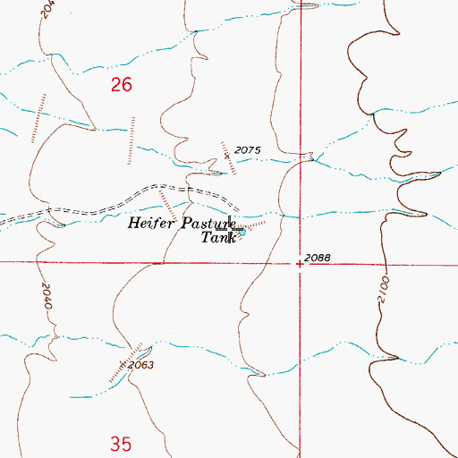 Topographic Map of Heifer Pasture Tank, AZ