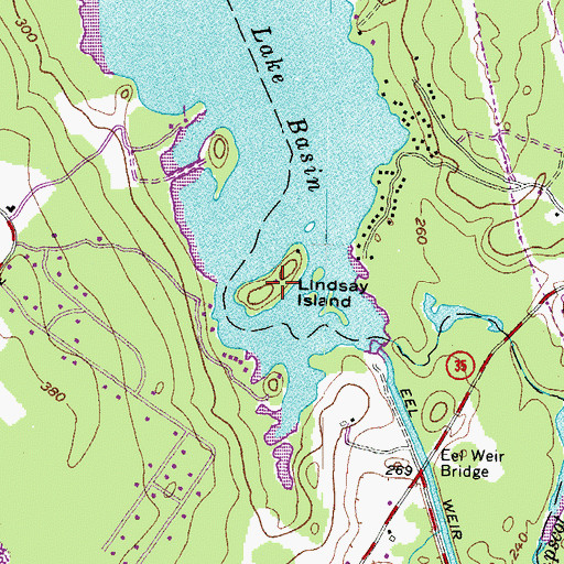 Topographic Map of Lindsay Island, ME