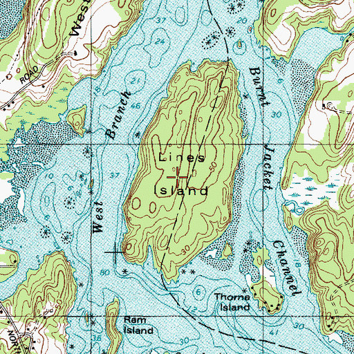 Topographic Map of Lines Island, ME