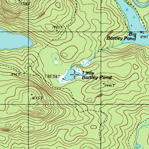 Topographic Map of Little Bartley Pond, ME
