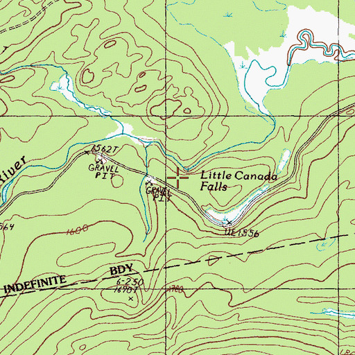 Topographic Map of Little Canada Falls, ME
