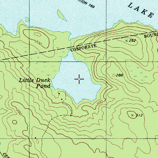 Topographic Map of Little Duck Pond, ME