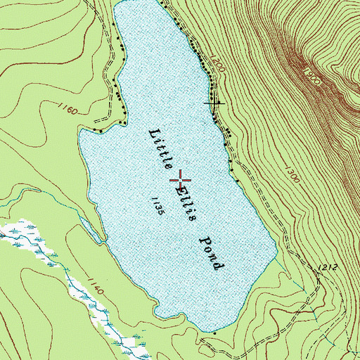 Topographic Map of Little Ellis Pond, ME