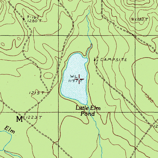 Topographic Map of Little Elm Pond, ME