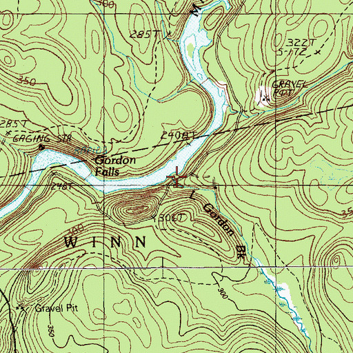 Topographic Map of Little Gordon Brook, ME
