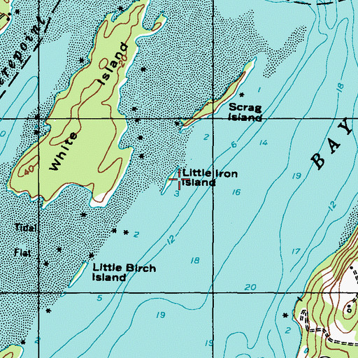 Topographic Map of Little Iron Island, ME