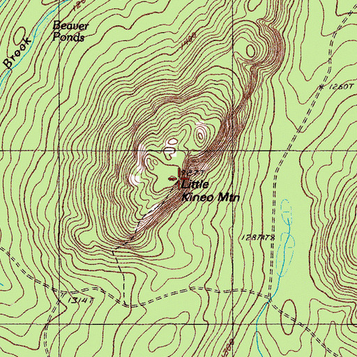 Topographic Map of Little Kineo Mountain, ME