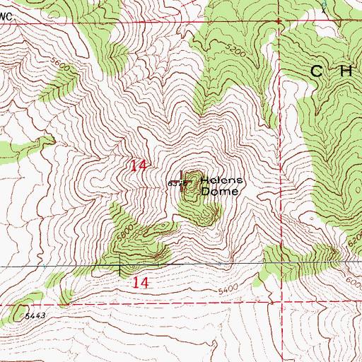 Topographic Map of Helens Dome, AZ