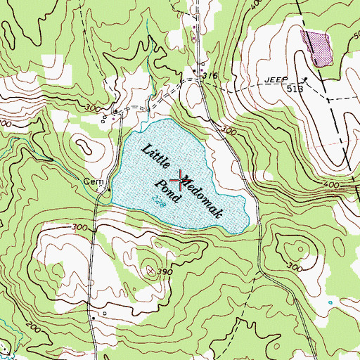 Topographic Map of Little Medomak Pond, ME