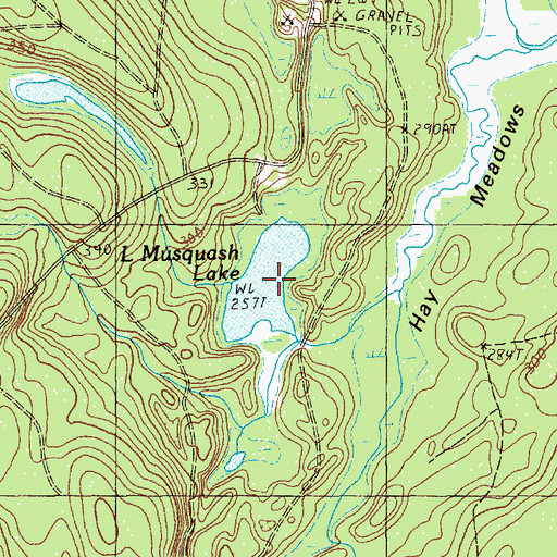Topographic Map of Little Musquash Lake, ME