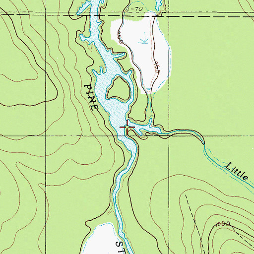 Topographic Map of Little Pine Stream, ME