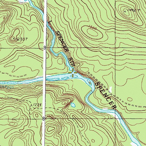 Topographic Map of Little Spencer Stream, ME