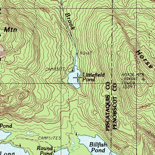 Topographic Map of Littlefield Pond, ME