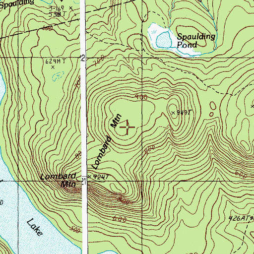 Topographic Map of Lombard Mountain, ME