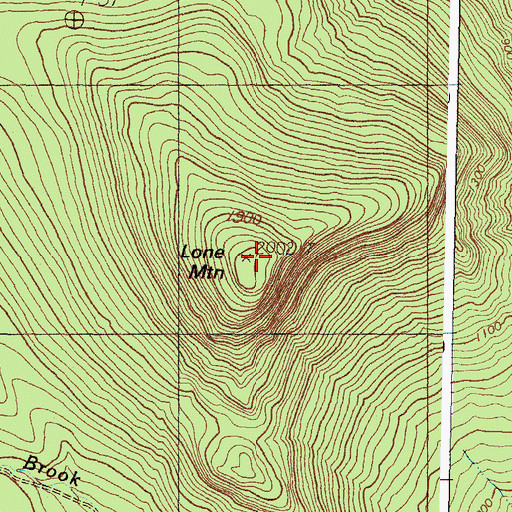 Topographic Map of Lone Mountain, ME