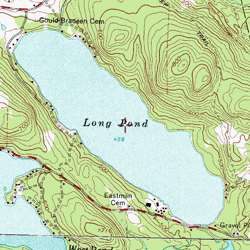Topographic Map of Long Pond, ME