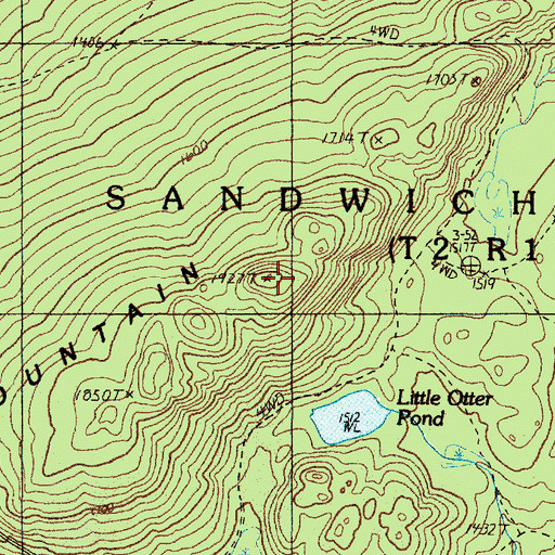 Topographic Map of Long Pond Mountain, ME