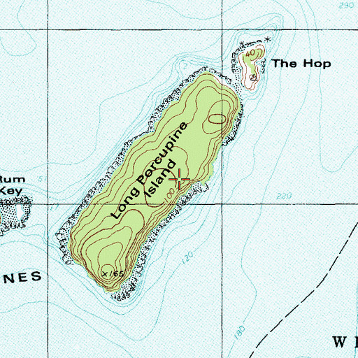 Topographic Map of Long Porcupine Island, ME