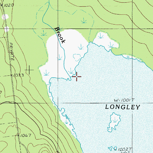 Topographic Map of Longley Brook, ME