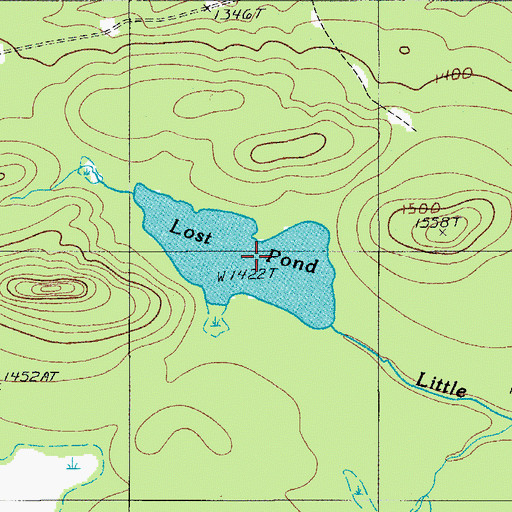 Topographic Map of Lost Pond, ME