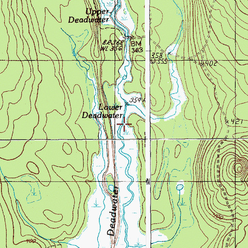 Topographic Map of Lower Deadwater, ME