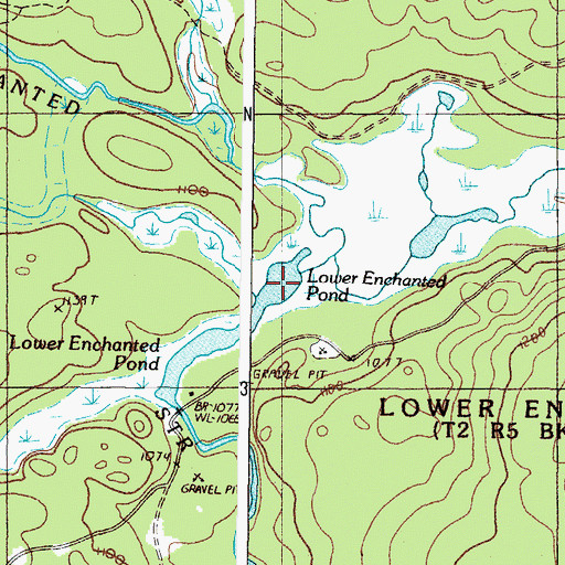 Topographic Map of Lower Enchanted Pond, ME