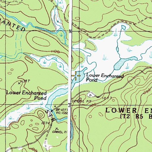 Topographic Map of Lower Enchanted Pond, ME