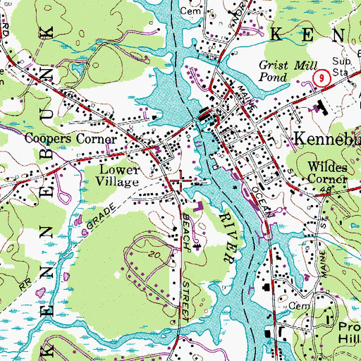 Topographic Map of Lower Village, ME