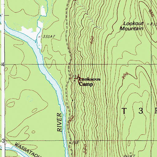 Topographic Map of Lunksoos Camp, ME
