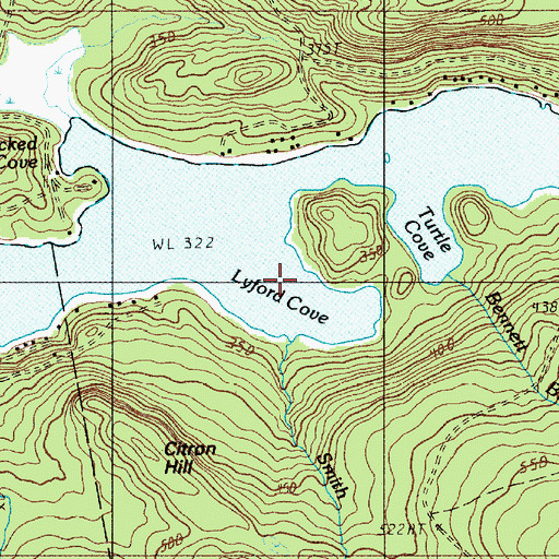 Topographic Map of Lyford Cove, ME