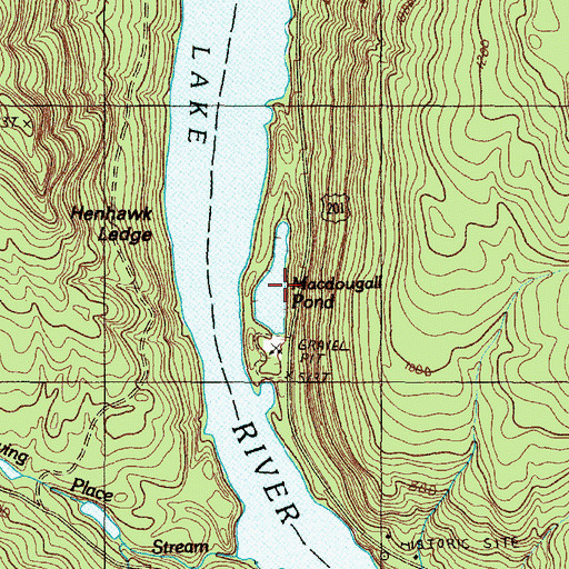 Topographic Map of Macdougall Pond, ME