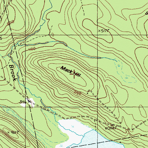 Topographic Map of Mack Hill, ME