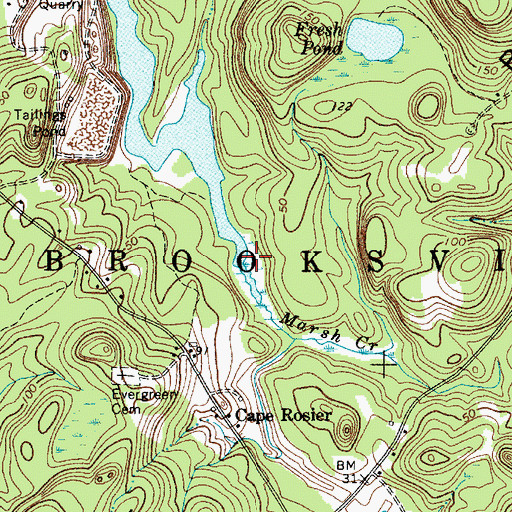 Topographic Map of Marsh Creek, ME